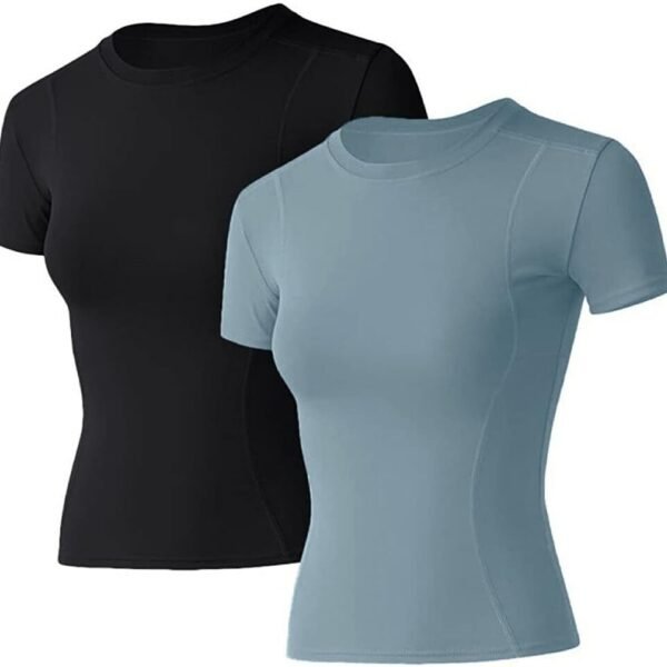 Women Workout Shirts 1/2/3 Pack Athletic Compression Tee Dry Fit Yoga Gym Basic Tops