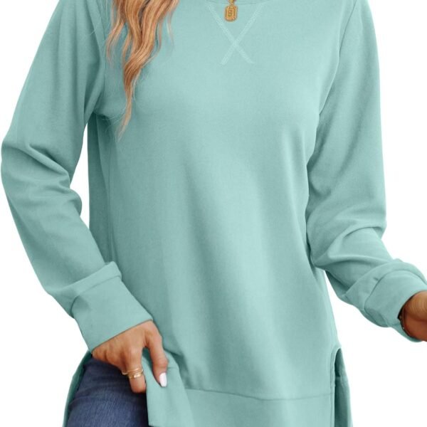 Sweatshirt for women Side Split Fall Fashion 2025 Long Sleeve Shirts Trending Now