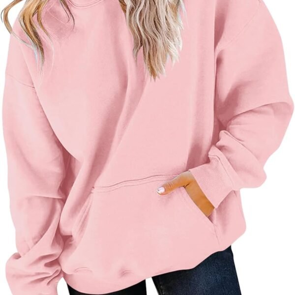 Women's Hoodies Sweatshirts Cute Long Sleeve Tops Loose Fleece Pullover Shirts with Pocket