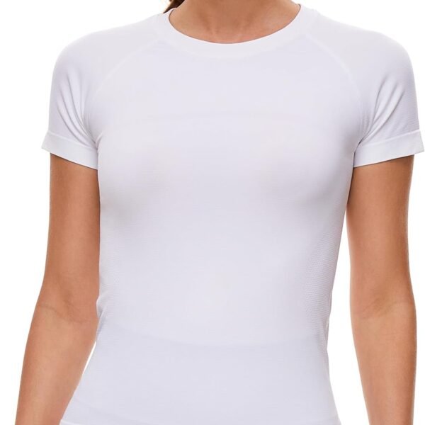 Workout Shirts for Women Short Sleeve Seamless Yoga Athletic Tees Sports Breathable Gym Athletic Tops