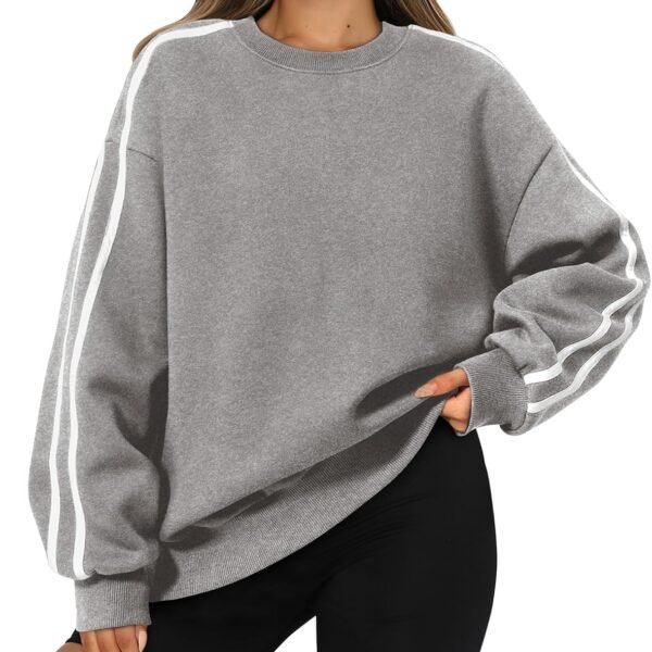 Womens Oversized Sweatshirts  Casual Fall Crew Neck Color Block Long Sleeve Loose Pullover Top Y2K Clothes