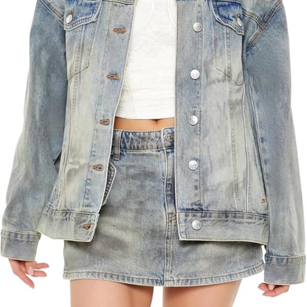 Women's Mineral Wash Denim Trucker Jacket